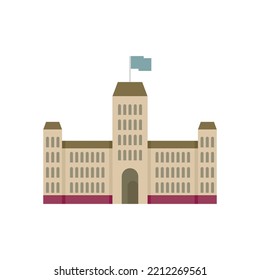 Parliament construction icon. Flat illustration of Parliament construction vector icon isolated on white background
