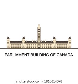 Parliament Hill Buildings in Ottawa, Canada. National historical architecture site of Canada. Tourism and vacation theme. World countries cities vacation sightseeing North America collection.