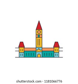 Parliament hill icon. Cartoon parliament hill vector icon for web design isolated on white background