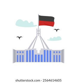 Parliament House Australian Symbol Vector Illustration