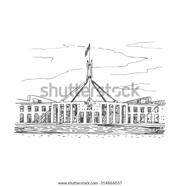 Parliament House Canberra Act Australia Vector Stock Vector Royalty Free 314866037