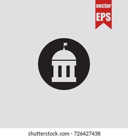 Parliament icon in trendy isolated on grey background.Vector illustration.