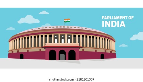 Parliament Of India Vector Illustration