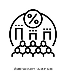 parliament voting line icon vector. parliament voting sign. isolated contour symbol black illustration