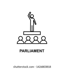 parliamentary candidate icon. Element of conference with description icon for mobile concept and web apps. Outline parliamentary candidate icon can be used for web and mobile