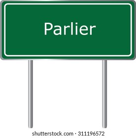 Parlier , California, road sign green vector illustration, road table, USA city