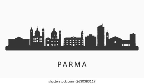 Parma Skyline Italy Cityscape Silhouette.