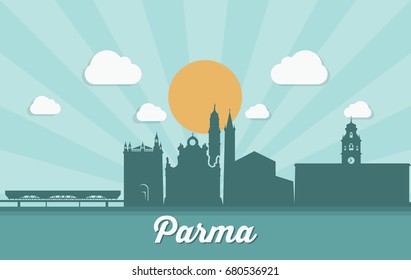 Parma skyline - Italy - vector illustration