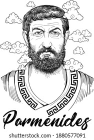 Parmenides of Elea was a pre-Socratic Greek philosopher from Elea in Magna Graecia. Vector