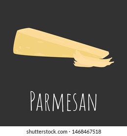 Parmesan cheese cartoon style vector icon.