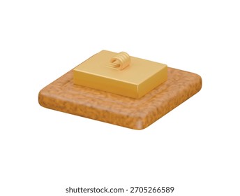 ícone de queijo parmesão renderização de ilustração 3d