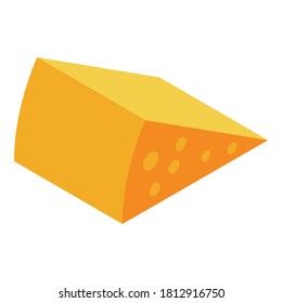 Parmesan cheese icon. Isometric of parmesan cheese vector icon for web design isolated on white background