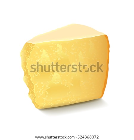 Parmesan cheese isolated on white photo-realistic vector illustration