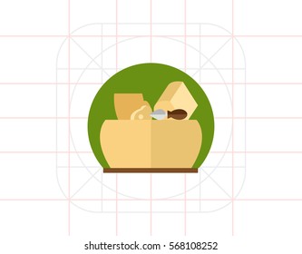 Parmesan Cheese and Knife Icon