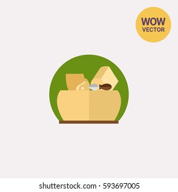 Parmesan Cheese and Knife Icon
