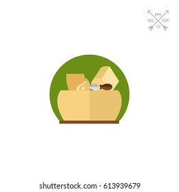 Parmesan Cheese and Knife Icon