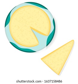 Parmesan cheese set isolated on white. Vector illustration background