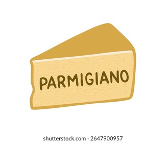 Parmesan Cheese Wedge for a Classic Italian Cheese Theme Vector illustration