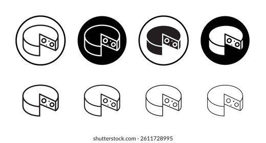 Parmesan icon Flat simple outline set