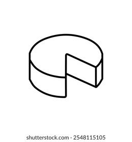 Parmesan icon Outline set in black and white color