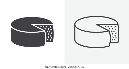 Parmesan icon. outlined vector style.