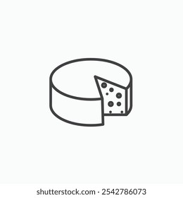 Parmesan-Symbol in dünner Umrisslinie.