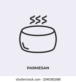 parmesan icon vector. Linear style sign for mobile concept and web design. parmesan symbol illustration. Pixel vector graphics - Vector.