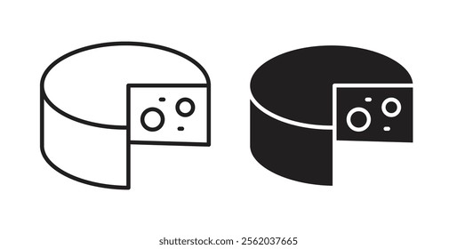Parmesan icons in flat and line style set.