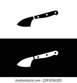 Parmesan knife flat silhouette vector. Black and white kitchen utensil icons. Kitchen tools symbol for web. Kitchen concept.