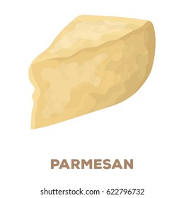 Parmesan.Different kinds of cheese single icon in cartoon style vector symbol stock illustration web.