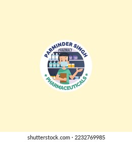 Plantilla de logotipo de mascota vectorial Parminder singh.