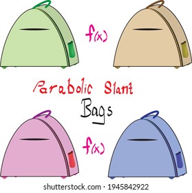 matemáticas de educación de bolsas planas invertidas con inclinación parobólica