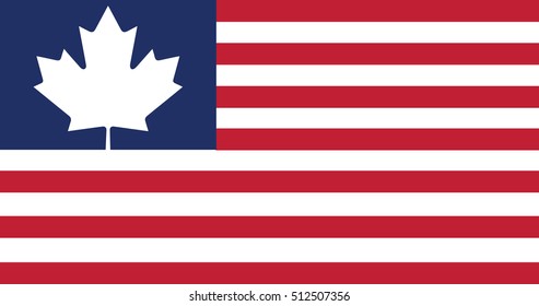 Parody joke - a new American-Canadian flag - half americans flee to Canada after elections