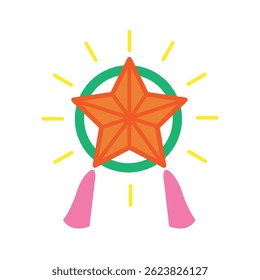 Parol icon. Filipino traditional paper lantern symbol. Philipines travel, landmark, culture vector illustration in color fill style.