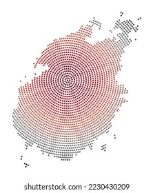 Paros dotted map. Digital style shape of Paros. Tech icon of the island with gradiented dots. Elegant vector illustration.