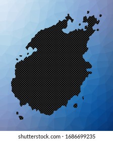 Paros geometric map. Stencil shape of Paros in low poly style. Elegant island vector illustration.