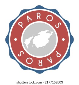 Paros, Señal del vector de sellos del mapa de matrícula de Grecia. Etiqueta de icono de diseño de marca de país de símbolo nacional. 