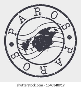 Paros Greece Stamp Postal. Map Silhouette Seal. Passport Round Design. Vector Icon. Design Retro Travel.