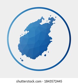 Icono de Paros. Mapa poligonal de la isla en anillo de gradiente. Signo de paros de poli bajo redondo. Ilustración vectorial.
