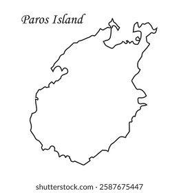 Paros island map vector illustration design