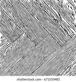Parquet, black and white isolated vector illustration