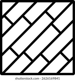 Parquet floor icon. Wood floor icon. a black and white image of a brick wall. Simple element illustration from construction tools concept. icon design in trendy style
