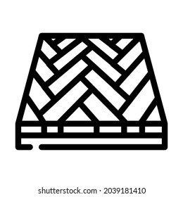 vector de icono de línea de suelo de parqué. cartel de parqué. símbolo de contorno aislado ilustración negra