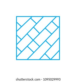 Parquet floor linear icon concept. Parquet floor line vector sign, symbol, illustration.