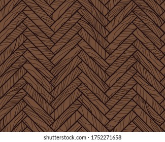 Parqué en el suelo - diseño sin fisuras. Diseño de color plano, fácil de colorear.