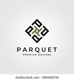 parquet flooring logo initial letter p vector symbol illustration design