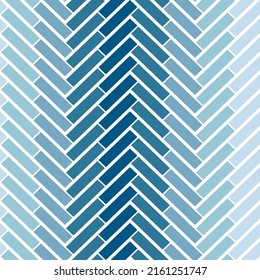 Parquet Herringbone pattern in blue tones. Brick Wall seamless pattern