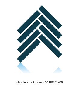 Parquet Icon. Shadow Reflection Design. Vector Illustration.