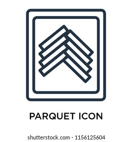 Parquet icon vector isolated on white background, Parquet transparent sign , line symbol or linear element design in outline style