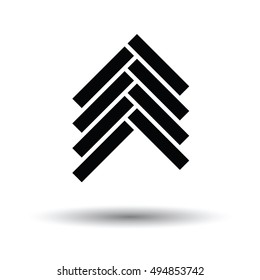 Parquet icon. White background with shadow design. Vector illustration.